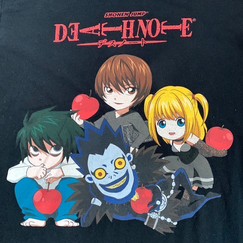 Death note Chibi Characters Anime Graphic T-Shirt S Black